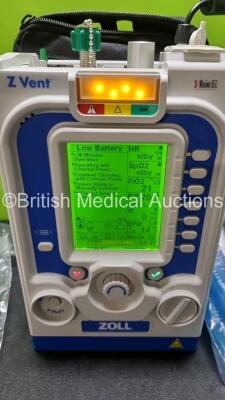 Zoll Z-Vent 731 Series Ventilator *Mfd 2019* EMV Version 05.22.00, SPM Version 05.20.00, Hours of Operation - 7 Minutes (Powers Up - Like New) In Case with 1 x Infants Circuit Kit Ref 499-0027-0, 1 x Hose Ref HA1DSX1.B and 1 x AC / DC Power Supply *SN (21 - 2