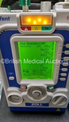 Zoll Z-Vent 731 Series Ventilator *Mfd 2019* EMV Version 05.22.00, SPM Version 05.20.00, Hours of Operation - 7 Minutes (Powers Up - Like New) In Case with 1 x Infants Circuit Kit Ref 499-0027-0, 1 x Hose Ref HA1DSX1.B and 1 x AC / DC Power Supply *SN (21 - 4