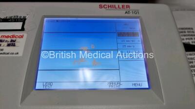 Schiller Cardiovit AT-101 ECG Machine (Powers Up with Slight Damage to Screen - See Photos) with 10 Lead ECG Lead in Case - 3