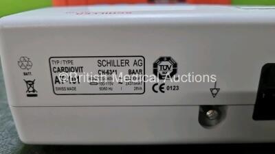 Schiller Cardiovit AT-101 ECG Machine (Powers Up with Slight Damage to Screen - See Photos) with 10 Lead ECG Lead in Case - 5