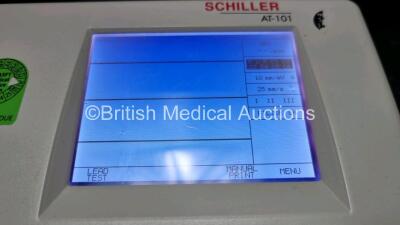 Schiller Cardiovit AT-101 ECG Machine (Powers Up) with 10 Lead ECG Lead in Case - 3