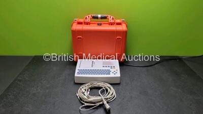 Schiller Cardiovit AT-101 ECG Machine (Powers Up with Slight Damage to Screen - See Photos) with 10 Lead ECG Lead in Case