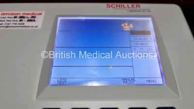 Schiller Cardiovit AT-101 ECG Machine (Powers Up with Slight Damage to Screen - See Photos) with 10 Lead ECG Lead in Case - 3