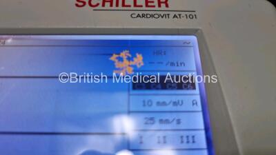 Schiller Cardiovit AT-101 ECG Machine (Powers Up with Slight Damage to Screen - See Photos) with 10 Lead ECG Lead in Case - 4