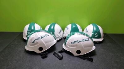 6 x Ambulance Safety Helmets