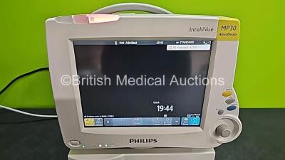 Job Lot Including 1 x Philips IntelliVue MP30 Anesthesia Touchscreen Patient Monitor *Mfd 2014* (Powers Up) and 1 x Philips IntelliVue G5 M1019A Gas Module with 1 x Water Trap (Powers Up) - 3