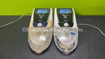 2 x Resmed Stellar 100 CPAP Units (Both Power Up) with 2 x ResMed H4i Humidifiers and 2 x Power Cables *SN 22191524618 / 22182024176*