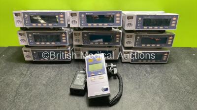 Job Lot Including 9 x Nellcor N-600x OxiMax Pulse Oximeters (1 x Missing Casing / Spares and Repairs - See Photos) and 1 x Nellcor Microstream Portable Bedside Capnograph / Pulse Oximeter with Power Supply