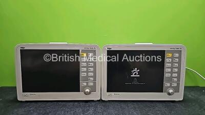 2 x Drager Infinity Delta XL Patient Monitors with HemoMed 1, Aux/Hemo 2, Aux/Hemo 3, NBP and MultiMed Options *Mfd 2007 & 2018* (Both Power Up with Stock Power Supply - Stock Power Supply Not Included)