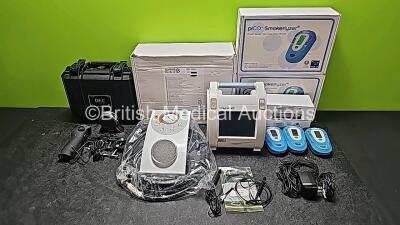 Mixed Lot Including 1 x DEC Aputure Wireless Remote Adapter in Hard Case, 1 x Summit Medical H550 Vacuum Pump *Mfd 2021* with 1 x Hose, 1 x KCI Info VAC, 3 x piCO+ Smokerlyzers with Accessories and 3 x IOPac Ultrasound Probes *Untested* - 2