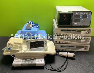 Mixed Lot Including 3 x Medix Nebulisers, 1 x Covidien Filac Thermometer, 1 x Marsden Baby Weighing Scales, 1 x Omron NE-C18 Compressor, 1 x CubeScan Probe (Damaged Casing - See Photos) 1 x BpTRU Patient Monitor, 1 x I.C Medical Crystal Vision 460 Smoke E