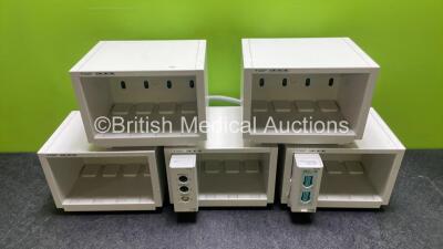 Job Lot Including 5 x Fukuda Denshi IB-8000 Input Boxes with 4 x Connection Leads, 1 x Fukuda Denshi HP-800 Multiport Module and 1 x Fukuda Denshi HM-800 Multi Module *SN 50100020 / 50100022 / 50100016 / 50100013 / 50100001*