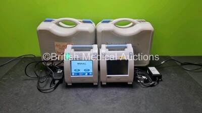 2 x KCI Activac Negative Pressure Therapy Systems (1 x Powers Up 1 x Draws Power) with 2 x Power Supplies In Carry Case