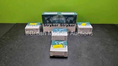 Job Lot Including 2 x Stryker Ref 502-03-64G Hemispherical Cluster Shells, 1 x Stryker Ref 502-03-62G Hemispherical Cluster Shell, 1 x Stryker Ref 6364-2-136 V40 Femoral Head, 1 x Stryker Ref 6309-3-660 Rimfit Cup and 1 x Stryker Ref 6309-3-660 Rimfit Cu