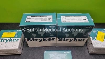 Job Lot Including 2 x Stryker Ref 502-03-64G Hemispherical Cluster Shells, 1 x Stryker Ref 502-03-62G Hemispherical Cluster Shell, 1 x Stryker Ref 6364-2-136 V40 Femoral Head, 1 x Stryker Ref 6309-3-660 Rimfit Cup and 1 x Stryker Ref 6309-3-660 Rimfit Cu - 2