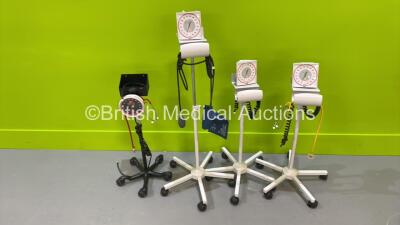 4 x Blood Pressure Meters on Stands