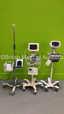 1 x Welch Allyn 53N00 Vital Signs Monitor on Stand, 1 x Philips Sure Signs VS3 Patient Monitor on Stand (Missing Side Trim - See Pictures) and 1 x Fisher and Paykel Airvo 2 Humidifier on Stand - Buttons Worn (All Power Up) *S/N JA100999 / 1811226082302*