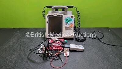 Philips Heartstart MRx Defibrillator with External Hard Paddles (Powers Up Temporarily Then Shuts Down) Including Pacer, ECG and Printer Options with Philips M3539A Module, Philips M3538A Battery, Philips M3725A Test Load, 3 Lead ECG Lead, Paddle Lead and