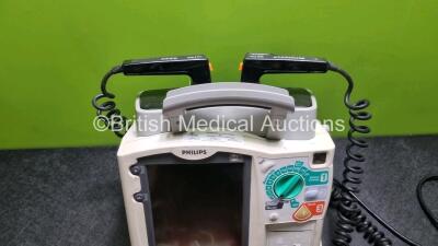 Philips Heartstart MRx Defibrillator with External Hard Paddles (Powers Up Temporarily Then Shuts Down) Including Pacer, ECG and Printer Options with Philips M3539A Module, Philips M3538A Battery, Philips M3725A Test Load, 3 Lead ECG Lead, Paddle Lead and - 2