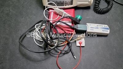 Philips Heartstart MRx Defibrillator with External Hard Paddles (Powers Up Temporarily Then Shuts Down) Including Pacer, ECG and Printer Options with Philips M3539A Module, Philips M3538A Battery, Philips M3725A Test Load, 3 Lead ECG Lead, Paddle Lead and - 3