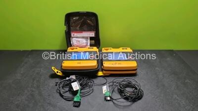 2 x Medtronic Physio Control Lifepak 1000 Defibrillators *Mfd - 2012* (Both Power Up)