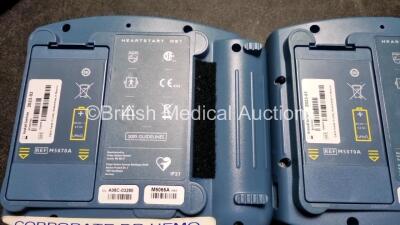 2 x Philips Heartstart HS1 Defibrillators (Both Power Up) In Carry Case with 2 x Ref M5070A Batteries *Install Before - 2023* - 5