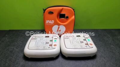 2 x CU Medical Systems Inc iPAD Intelligent Public Access Defibrillators *Mfd - 2016 / 2015* (Both Power Up with Stock Battery Stock Battery Not Included) 1 x In Carry Case