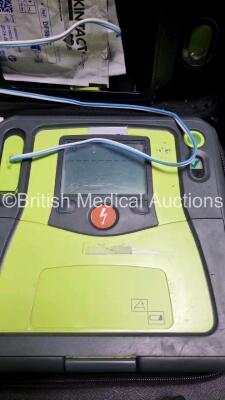 2 x Zoll AED PRO Defibrillators (Both Power Up) In Carry Case with 2 x 3 Lead ECG Leads, 2 x Batteries and 1 x In Date Electrode Pack - 2