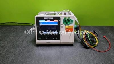 Philips Heartstart XL+ Defibrillator (Powers Up) Including Pacer, ECG and Printer Options with Paddle Lead and 3 Lead ECG Lead