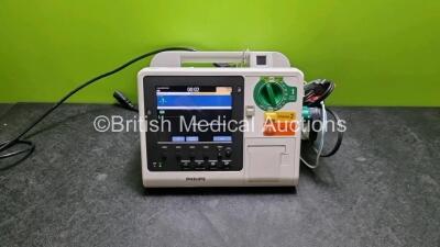 Philips Heartstart XL+ Defibrillator (Powers Up) Including ECG and Printer Options with Paddle Lead *SN US8151383*