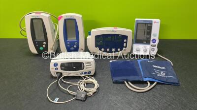 Job Lot Including 2 x Welch Allyn SPOT Vital Signs Monitors, 1 x Welch Allyn 53NT0 Monitor, 1 x Omron HEM-907 Digital Blood Pressure Monitor and 1 x Nonin 7500 Pulse Oximeter