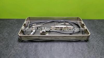 Job Lot Including 1 x Aesculap Micro GD678 Handpiece, 1 x Aesculap GD672 Power Cable and 1 x Aesculap GD450M Attachment In Metal Tray