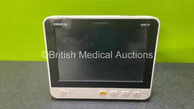 Mindray ePM 10M Patient Monitor *Mfd 2020* with ECG, SPO2, NIBP, T1 and T2 Options (Untested Due to Missing Power Input and No Battery - See Photos)