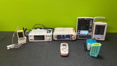 Job Lot Including 1 x Datascope Duo Patient Monitor (Powers Up) 1 x Mindray Datascope Accutorr V Patient Monitor (Powers Up) 1 x Bedfont Pico Smokerlyzer, 1 x Masimo SET Signal Extraction Pulse Oximeter (Crack in Casing - See Photos) 1 x Philips SureSigns