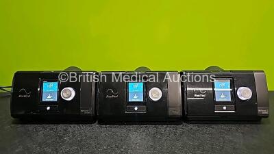 3 x ResMed Airsense 10 Autoset CPAP Units with 2 x Power Supplies (All Power Up and 1 x Missing Humidifier Chamber - See Photo) *SN 23183338444 / 23191003897 / 23192828765*