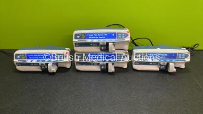 4 x CareFusion Alaris GH Guardrails Plus BD Syringe Pumps *Mfd All 2020* (All Power Up with Alarms - See Photos) *272046331 / 27204624 / 272038101 / 272038096*