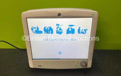 GE Carescape B650 Touch Screen Patient Monitor with 1 x Blank Module *Mfd 2013* (Powers Up with Error Code and Damage to Rear Casing - See Photos) *SN SEW13519055HA* **HIG**