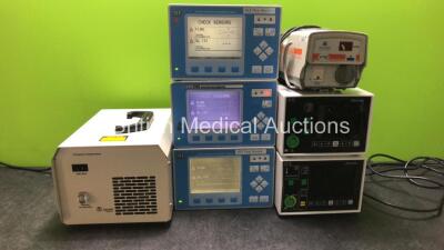 Mixed Lot Including 3 x SLE 2100 Respiration Monitors, 2 x HME LifePulse Monitors, 1 x Laerdal Compact Compressor and 1 x Huntleigh Flowtron Excel Pump *A/N 016210 015469 / 020040 / 02040 / 016221*