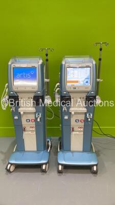 2 x Gambro Artis Dialysis Machines Running Hours 16870 / 17274 (Both Power Up - 1 x Missing Light Case)