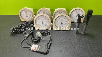 Job lot Including 6 x Erka BP Meters, 1 x Keeler Otoscope / Ophthalmoscope and 1 x Welch Allyn Otoscope / Ophthalmoscope