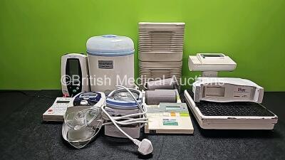 Mixed Lot Including 1 x Welch allyn 420 Series (Powers Up), 1 x SmartVent Steam Cleaner, 1 x Pace Medical Dual Chamber Pacemaker, 1 x Masimo Singal Extraction Pulse CO-Oximeter RDS-3 (Damaged Case - See Photo), 2 x Omron Digital BP Monitor HEM-700CP, 1 x 