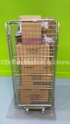 Cage of Mixed Consumables Including Abbott FreeGo Enteral Feeding Sets, Flexiflo Flexitainers and Face Masks (Cage Not Included - Out of Date)