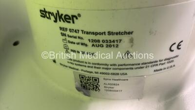 Stryker Transport Stretcher Ref 0747 with Mattress (Hydraulics Tested Working) *S/N 1208033417* - 3