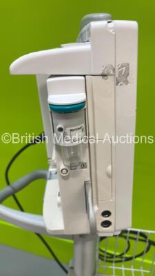 1 x Luxo Patient Examination Lamp on Stand - Missing 1 x Wheel (Powers Up with Good Bulb) and 1 x Datex-Ohmeda F-FM-00 Patient Monitor on Stand with N-FC-00 Gas Module with Mini D-Fend Water Trap (Powers Up) *S/N 6364301* - 3