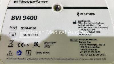 Verathon BVI 9400 Bladder Scanner on Stand with Transducer and Battery (Powers Up) *S/N B4019966* - 6