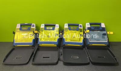 Job Lot Including 3 x Cardiac Science Powerheart AED G3 Automated External Defibrillators in Carry Bags and 1 x Cardiac Science First SAVE AED G3 Automated External Defibrillators in Carry Bag with 4 x Batteries and 2 x Electrode Packs *Expired* (All Powe