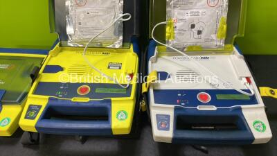 4 x Cardiac Science Powerheart AED G3 Automated External Defibrillators with 4 x Batteries and 2 x Carry Bags (All Power Up) - 3