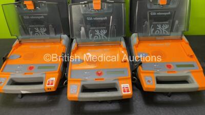 3 x Cardiac Science Responder AED Automated External Defibrillator (All Power Up with Stock Battery Stock Battery Not Included) In Carry Cases - 2