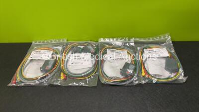 4 x Physio-Control REF 11111-000019 5ft ECG Trunk Cables