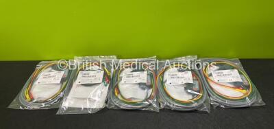 5 x Physio-Control REF 11111-000021 8ft ECG Trunk Cables